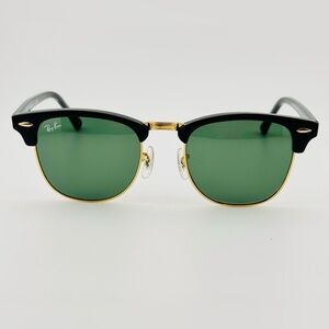 Ray-Ban ClubMaster Sunglasses RB3016 Black Frame with Green Lenses UNISEX! New